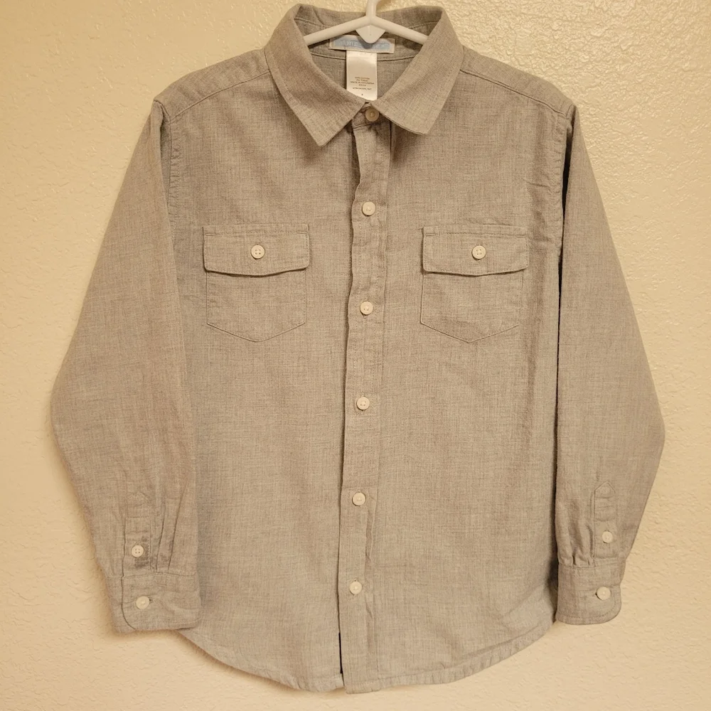 Janie + Jack Boys Gray Button-Up Shirt - Picture 2 of 4